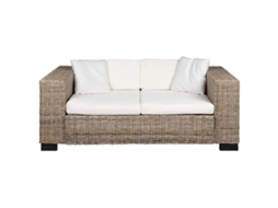 Conjunto de Sofá de 2 Lugares, 7 Pcs, Vime Genuíno SYFAX
