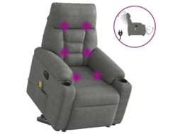 Cadeira reclinável elétrica stand up massagem VIDAXL Cinzeto Microfibra