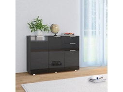 Aparador 107x35x80,5 cm Negro Brillo
