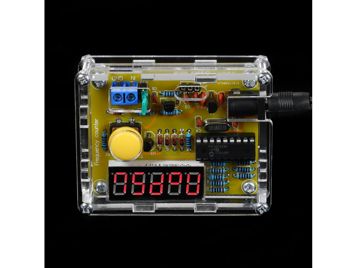 Veloriskku-test De Frecuencia Diy Contador De Cristal Oscilador 1hz~50mhz Com Caixa Transparente