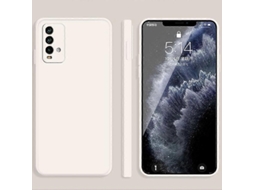 Capa Protetora De Silicone Líquido Sintético De Cor Sólida Com Bordas Retas E Proteção Total Contra Quedas Para Xiaomi Redmi Note 9 4g.