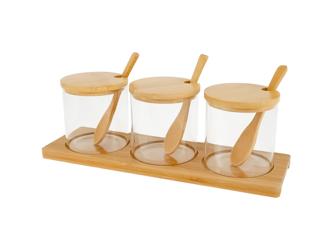 Conjunto De 3 Potes De Vidro Transparente Para Temperos, Conjunto De Frascos Para Especiarias E Condimentos À Prova De Poeira, Multifuncional