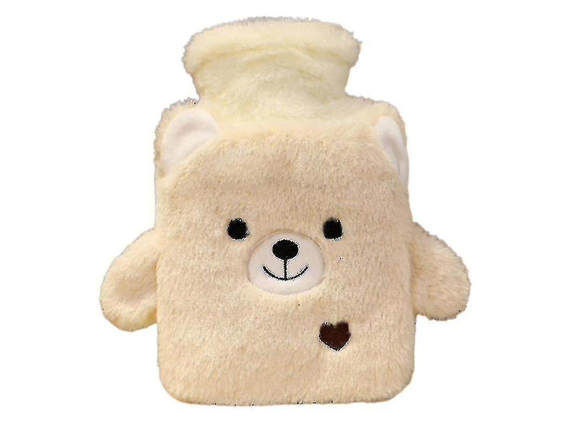 Garrafa de água quente portátil para o inverno com borda texturizada para barriga e mãos - Design de urso