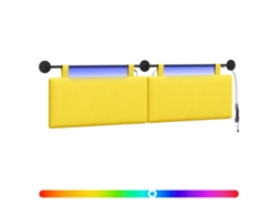 Conjunto 1 Cabeceira Suspensa Vidaxl Amarelo Cordão (190 X 55 X 5 Cm)
