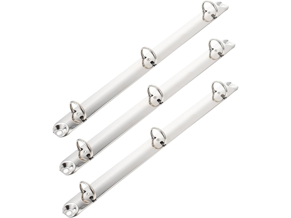 Conjunto de 3 argolas metálicas Wooneky tamanho A4 para encadernação com furos, resistentes e multiuso para organizar.