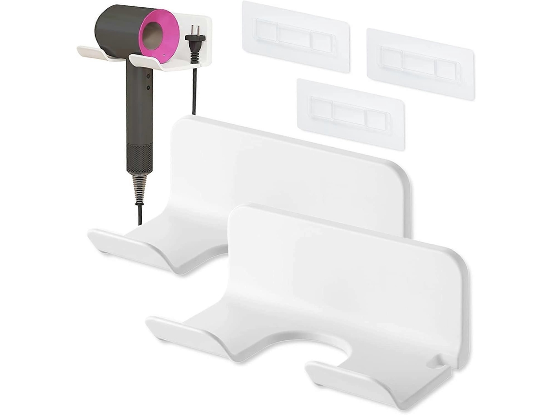 Conjunto de 2 Suportes Adesivos para Secador Cabelo, Suporte Parede Cabelo Banheiro, Organ Izador GOKOCO