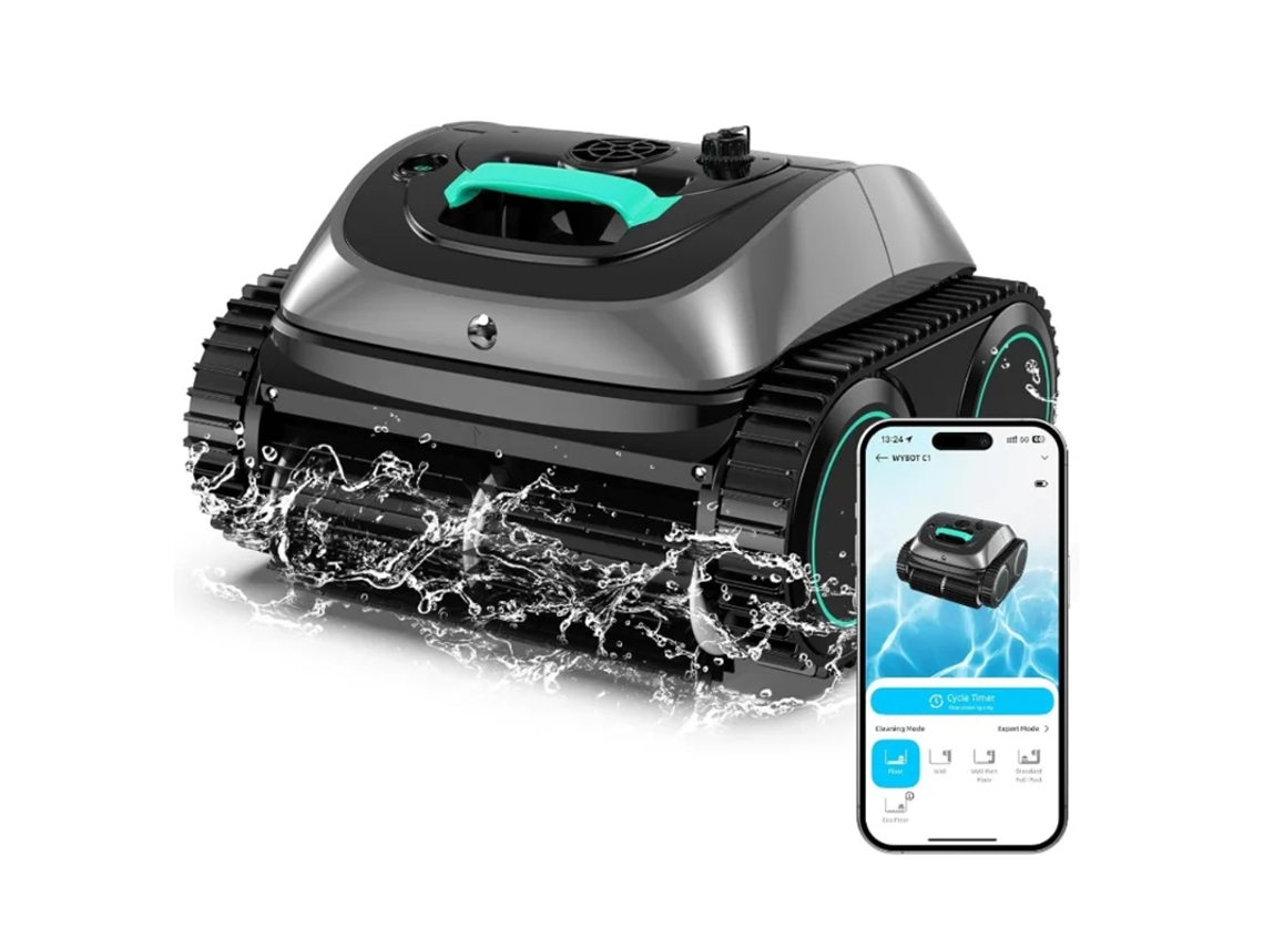 C1 Sem Fio Robótico Piscina Limpa Parede Escalada App Controle Cinza Verde Wybot