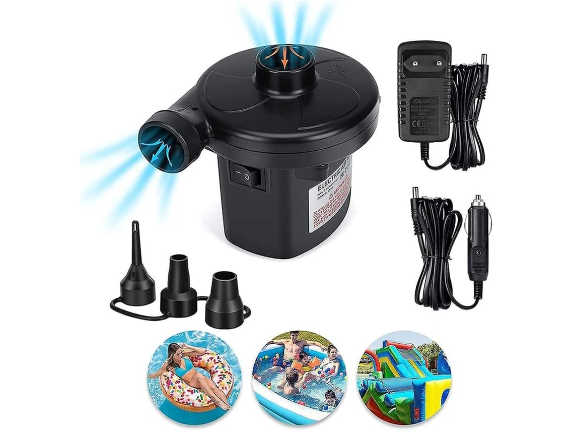 Bomba De Ar Elétrica 2 Em 1 Com 3 Bicos, Para Piscinas, Colchões E Brinquedos Infláveis, 220-240v/12v