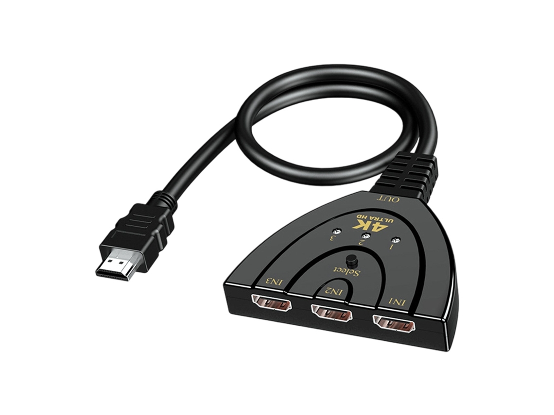Switch Hdmi 4k Com 3 Portas, Plug And Play Para Xbox E Ps5 Brilvibera