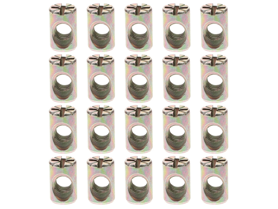 Porcas De Encaixe Ranhuradas M6 X 15mm, 20 Peças, Liga De Zinco, Para Móveis E Camas, Cavilhas Cruzadas E Ranhuradas