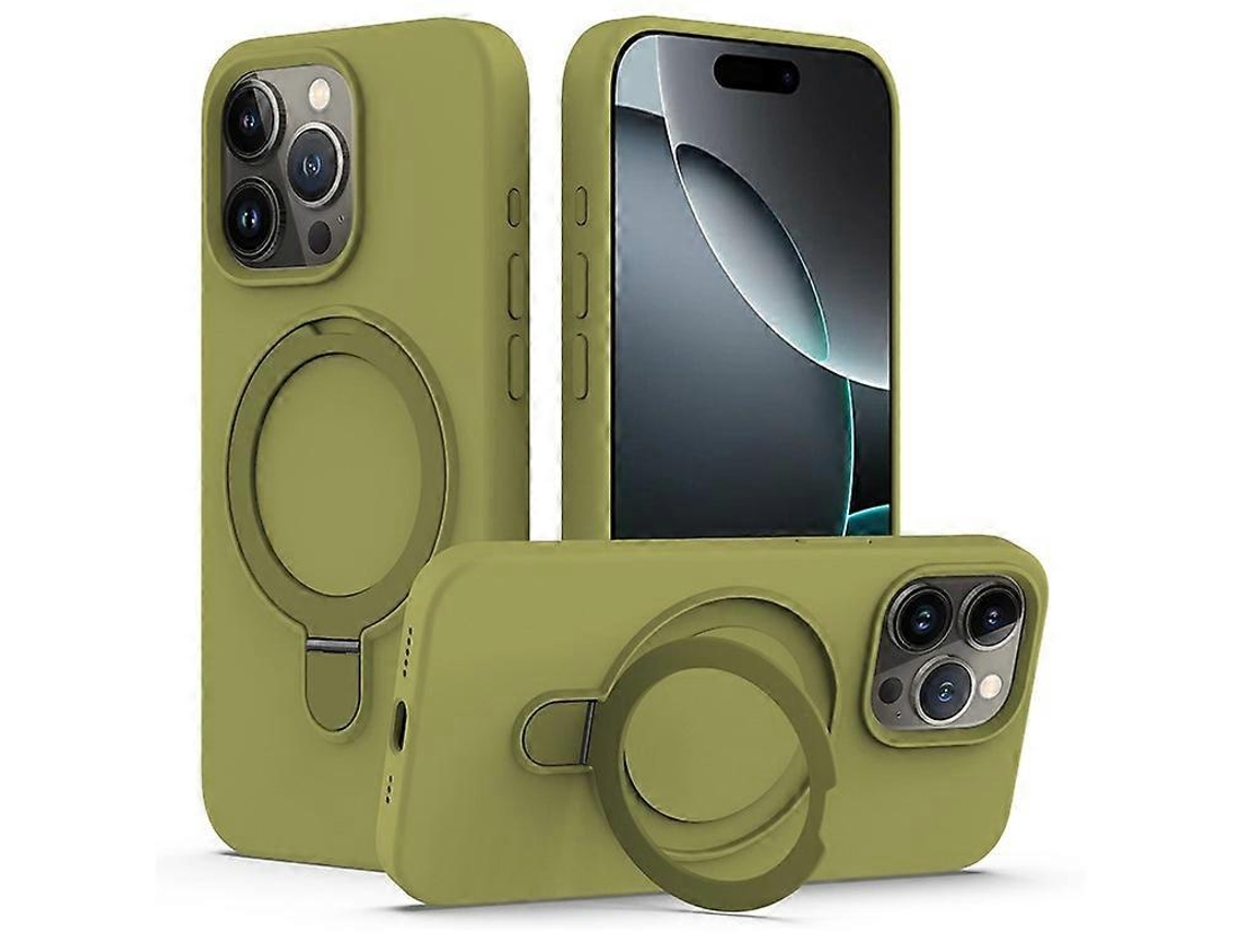 Loja Iberiancapa Compatível Com Iphone 16 Pro Max, Compatível Com Magsafe, Com Suporte, Capa De Proteção Para Telefone Em Pc + Silicone, Cor Verde