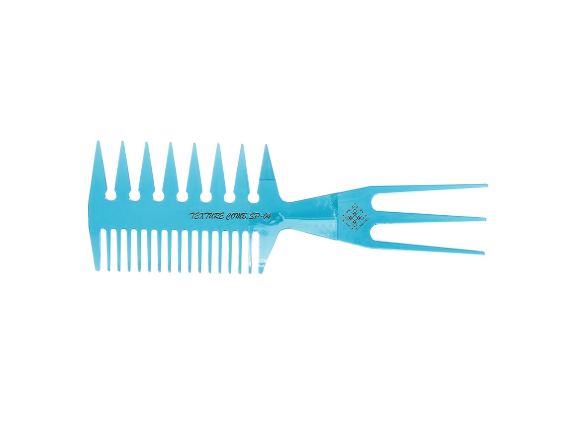 Pente De Cabelo Três Lados Dentes Largos Estilo Clássico Oil Head Para Homens E Mulheres (azul Céu)