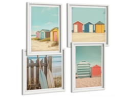 Composição De Quadros Ideias Cítricas Mediterrâneas Espelharte (4 Peças)