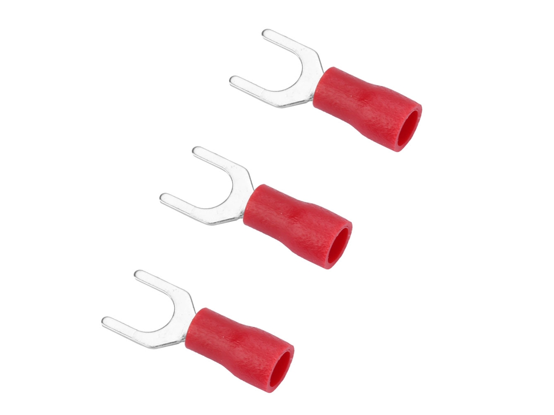 Conjunto De Conectores De Crimp Com Garfo Isolados Laxiscreed, 250 Peças, Vermelho