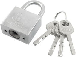 Cadeado de Segurança Prateado para Porta Escritório, 30 Mm Largura, 1,9 Pés Altura, com 3 Chaves CHABERLU