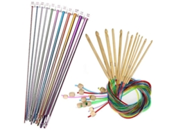 Conjunto De 23 Agulhas De Crochê Tunisiano Com Agulhas De Bambu Com Miçangas Tw Aquaforge