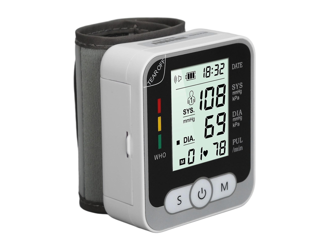 Monitor de Pressão Arterial Pulso Automático Digital com um Botão, Estojo Armazenamento para Uso Doméstico e Co Mando Voz. GOKOCO