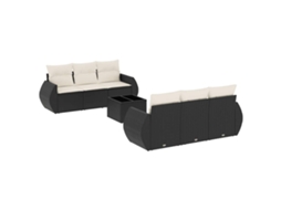 Garden Sofa Set, Garden Sofa Sets Vidaxl Preto Rattan / Vime (n/a)