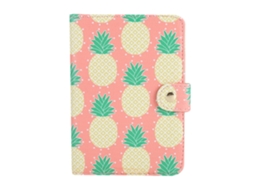 Capa de Protetor de Passaporte de Couro Pu Cute Printing com Slot para Cartões Abacaxi S/MARCA