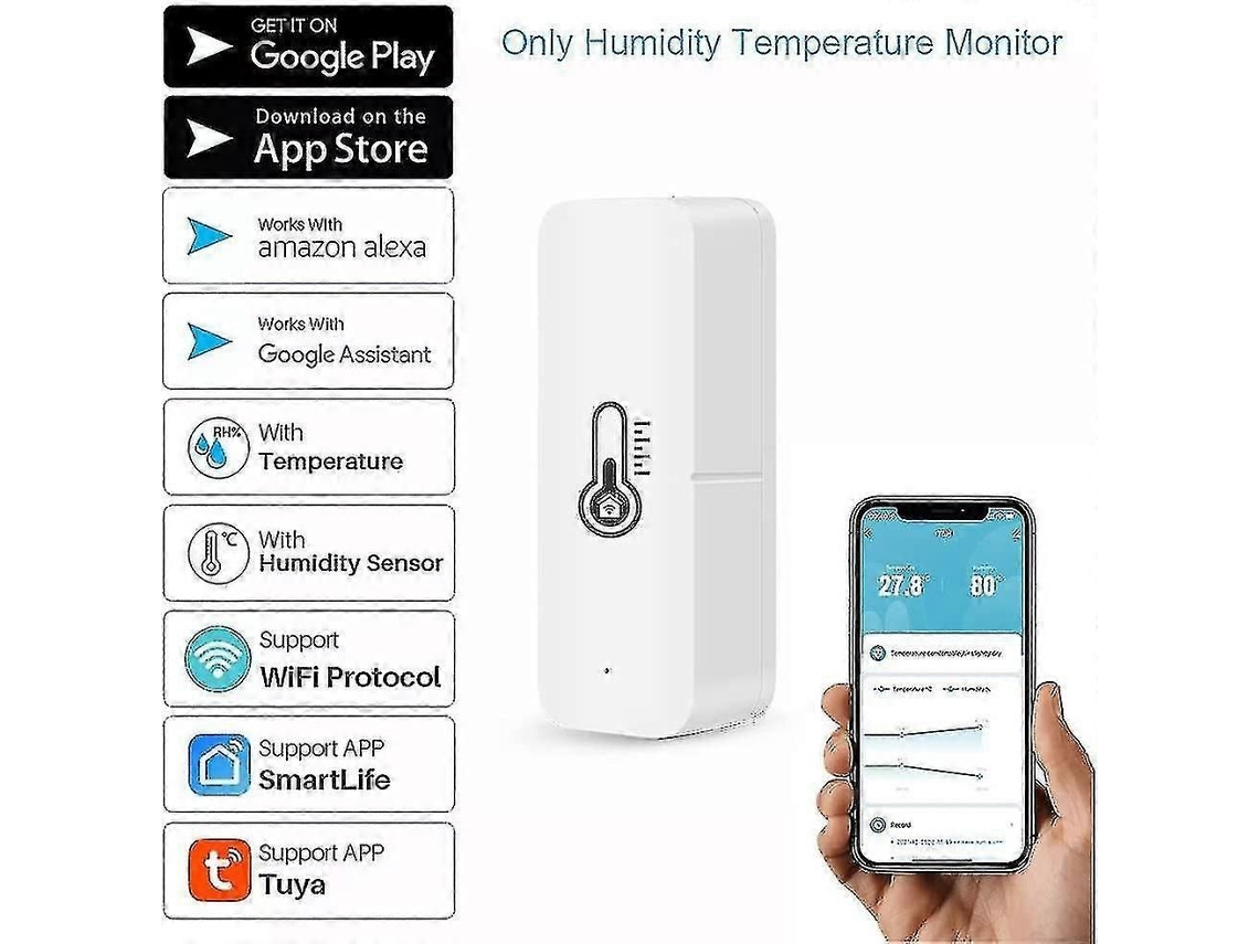Sensor De Temperatura, Umidade E Higrômetro Wi-fi, Com Notificações Remotas Por Aplicativo Para Uso Doméstico E Em Estufas.