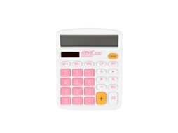 Calculadora Básica Solar Lcd 12 Dígitos Rosa Desktop