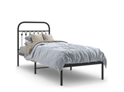 Estrutura de Cama com Cabeceira 80x200 Cm Metal Preto MAISON EXCLUSIVE