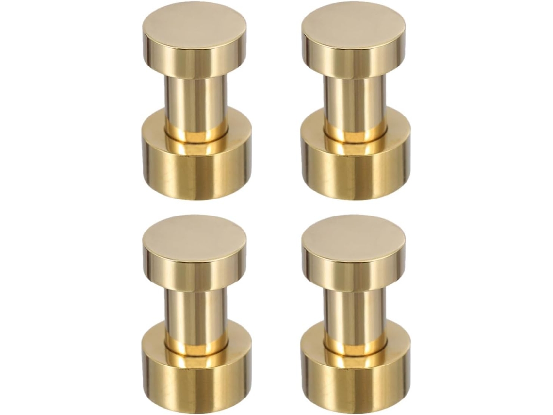 Conjunto De 4 Ganchos Banheiro Em Cobre Dourado Para Pendurar Toalhas