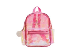 Mochila Escolar Casual E Moderna Em Pvc, Ideal Para Universitários, Adolescentes E Amigos, Na Cor Rosa.