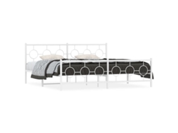 Estrutura de Cama com Cabeceira e Pés Metal Branco MAISON EXCLUSIVE 200x200 cm