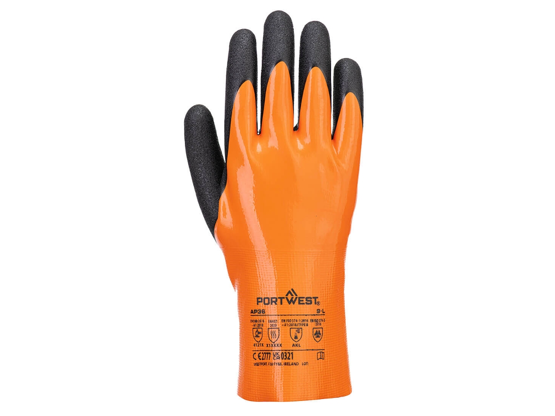 Luva De Nitrilo Grip 15 – Proteção E Aderência Superiores Laranja E Preto / Gg