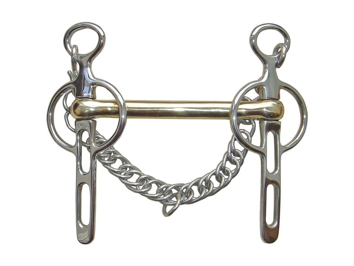 Mandíbula Liverpool Pour Cheval Avec 2 Passages de Rênes HARRY'S HORSE 14 Mm