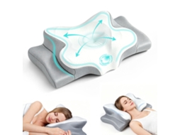 Travesseiro Ergonômico De Espuma Viscoelástica Para Apoio Do Pescoço, Travesseiro Cervical Em Formato De Borboleta.