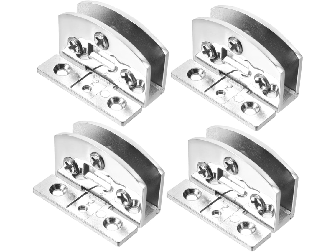 Conjunto De 4 Dobradiças Aço Inoxidável Para Portas Vidro, Com