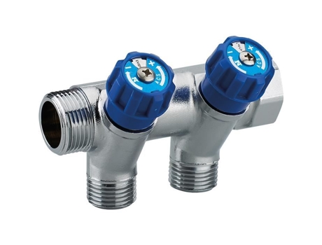 Colecionador Masculino Feminino 20X27 com Torneiras Azul 2 Saídas 15X21 Noyon & Thiebault NT NOYON & THIEBAULT