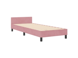 Estrutura De Cama De Veludo Rosa Com Cabeceira Vidaxl Rosa Fabric (80x200 Cm)