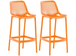 Conjunto de 2 bancos de bar exteriores Air laranja CLP
