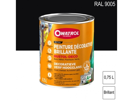 Antiferrugem Owatrol Rustol Preto Profundo 0,75 L Brilhante