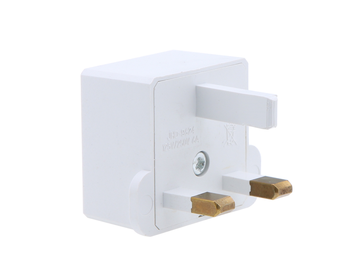 Adaptador de tomada do Reino Unido, pequeno, preto e branco, entrega aleatória.