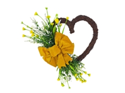 Guirlanda De Flores Em Coração Laxiscreed Para Porta - Decoração De Dia Dos Namorados Em Amarelo