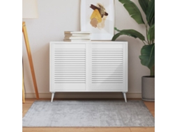 Vidaxl Portas De Armário 2 Pcs Design De Persiana Pinho Maciço Branco