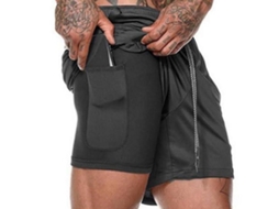 Calções desportivos masculinos para ginásio, corrida e fitness, modelo 2026, com bolsos.