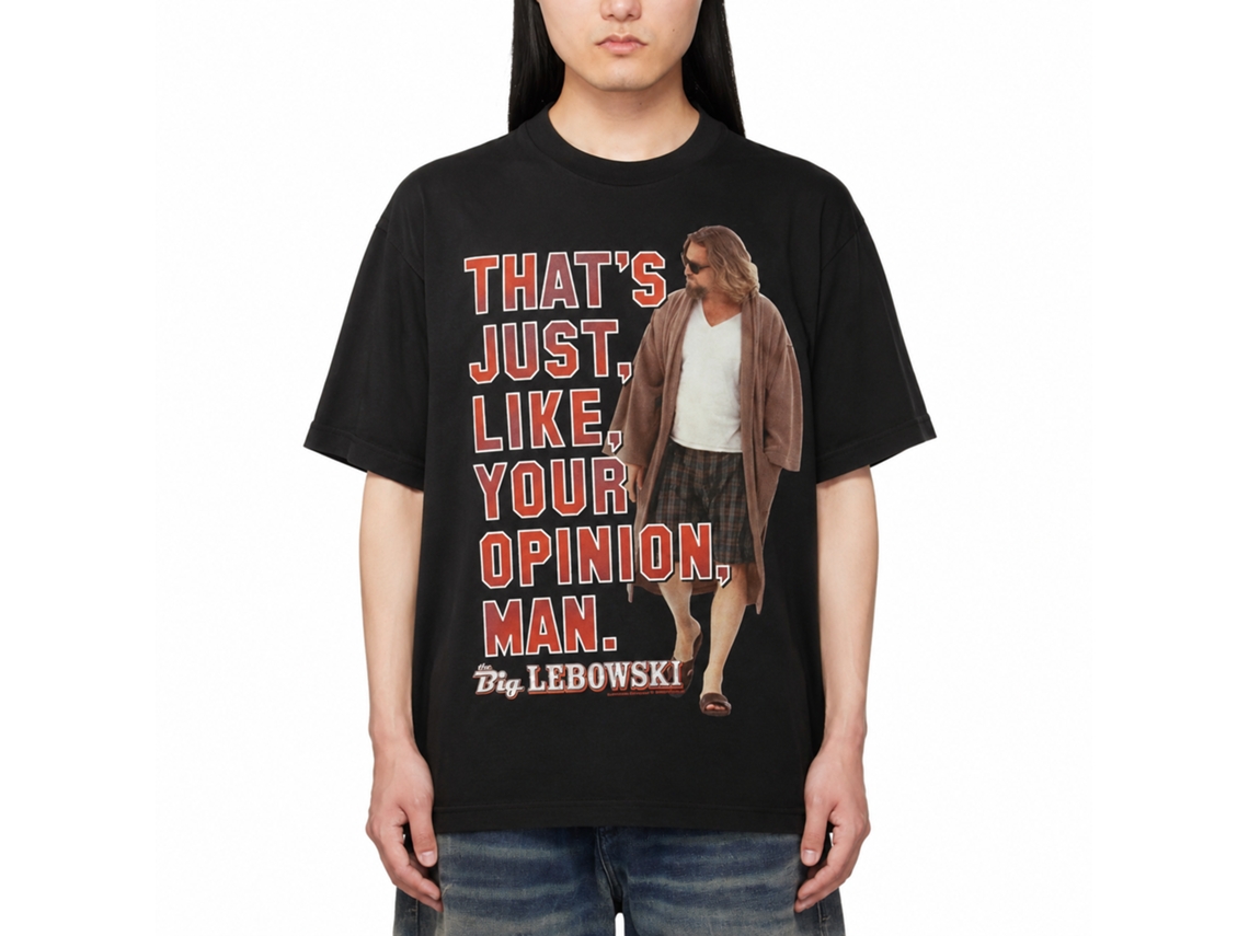 Rockinstone The Big Lebowski Your Opinion Black Adult T-shirt Size:l