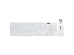 Lurelia Conjunto Teclado E Rato Sem Fios, Receptor Usb, Ergonómico, Abs, Windows, Android, Cor Branca