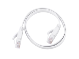 Cabo De Parche De Rede Lan Ethernet Plano Utp Cat6 Rj45 1000m 0,5m Branco