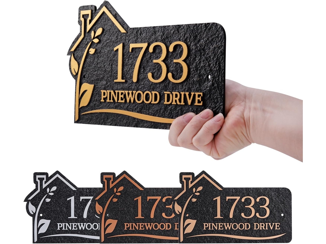 Placa de Endereço Personalizada, Placa de Endereço Personalizada Casa, Residência, Rua, Quintal, Jardim