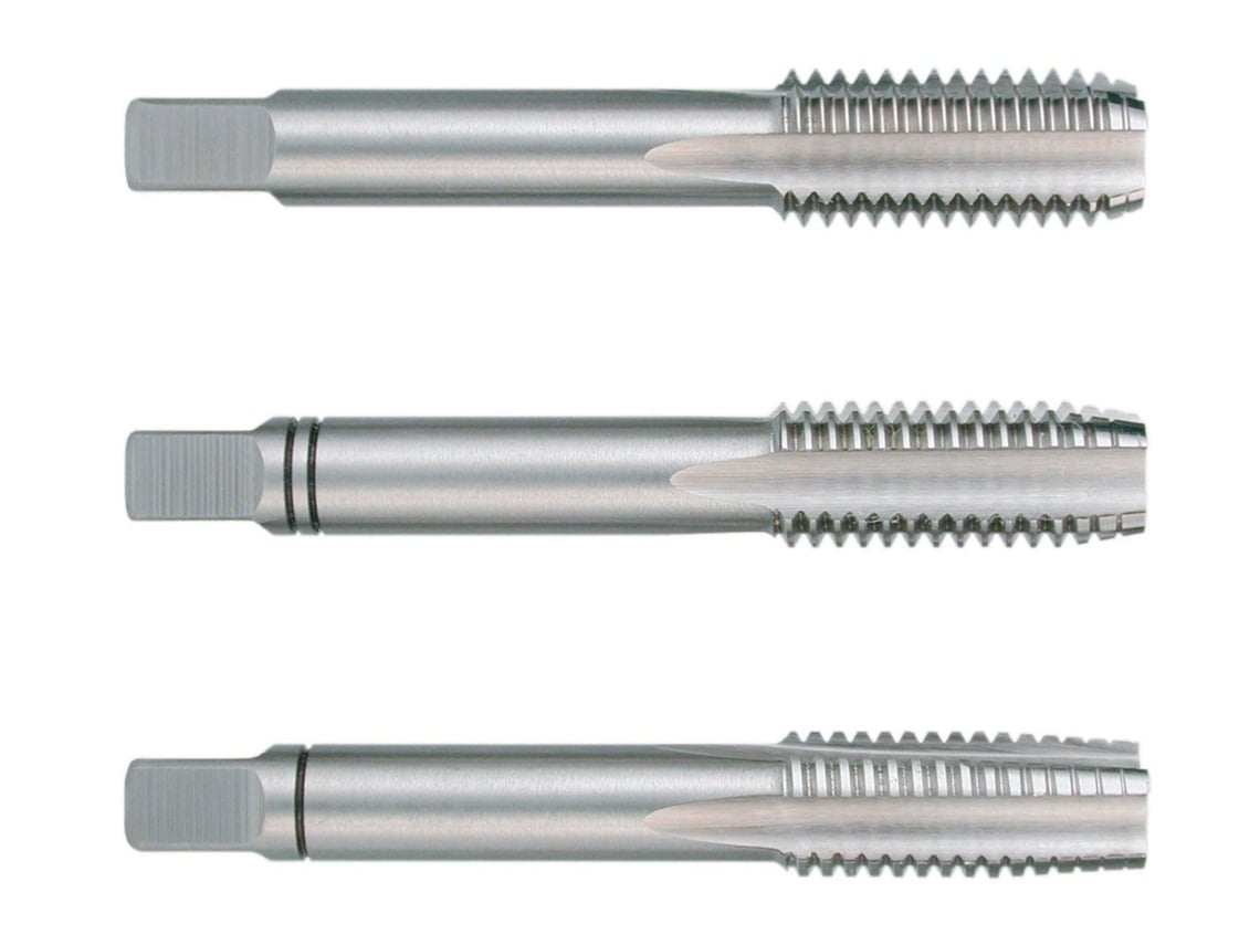 RUKO-246532-Conjunto De 3 Machos De Aterramento Para Rosqueamento Manual Bsw ~ Din 352 Hss Com Rosca 5/32"