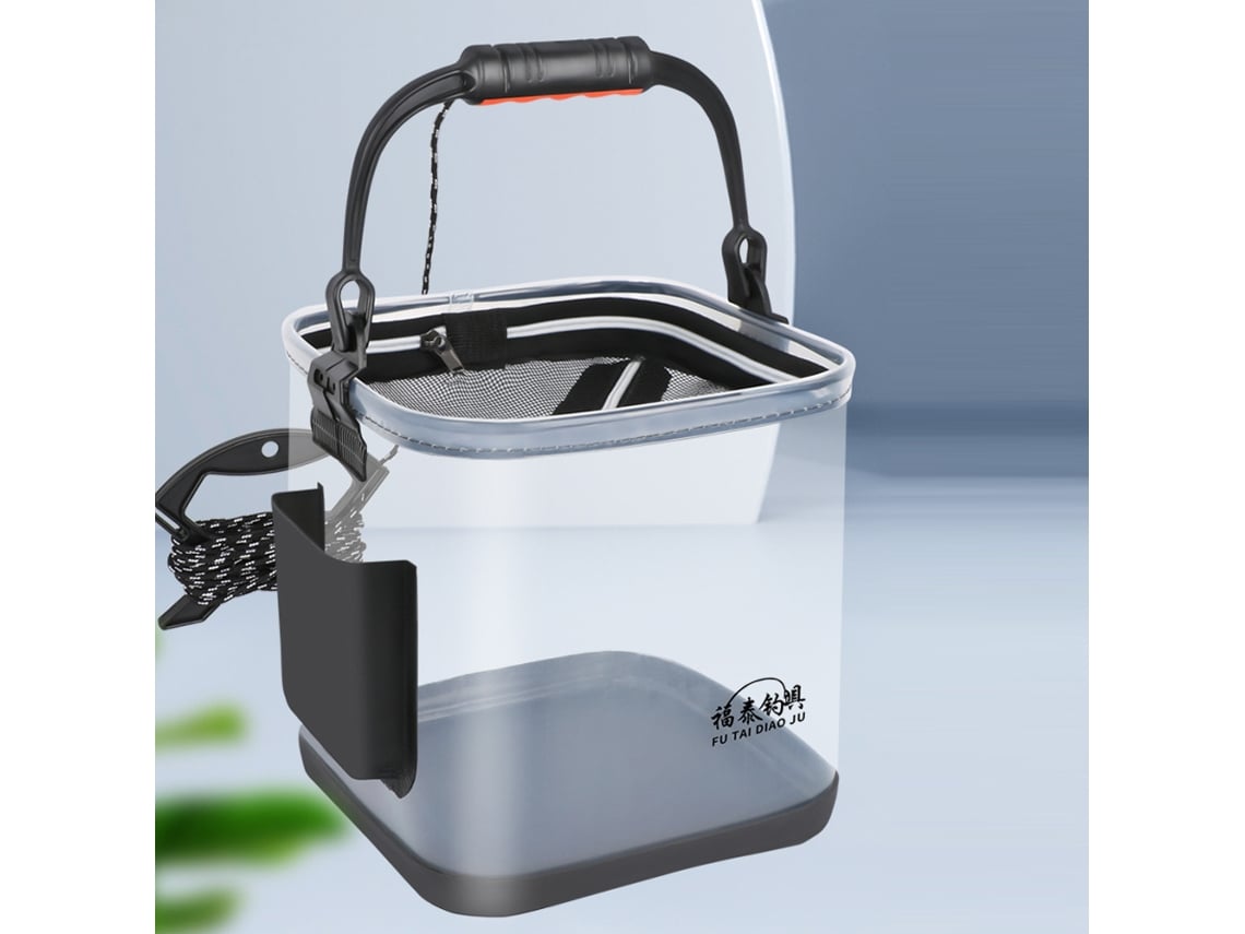 Cubo de Pesca Transparente Eva Plegável com Alça