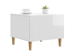 Mesa de Centro com Gaveta Branco Brilhante 49x50x40 cm MAISON EXCLUSIVE