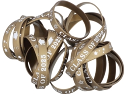 Conjunto de 24 pulseiras de silicone para formatura, acessórios para festas de formatura, pulseiras de silicone elásticas E
