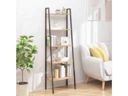 Vidaxl Estante De Pé 5 Prateleiras 56x35x174 Cm Castanho-claro E Preto